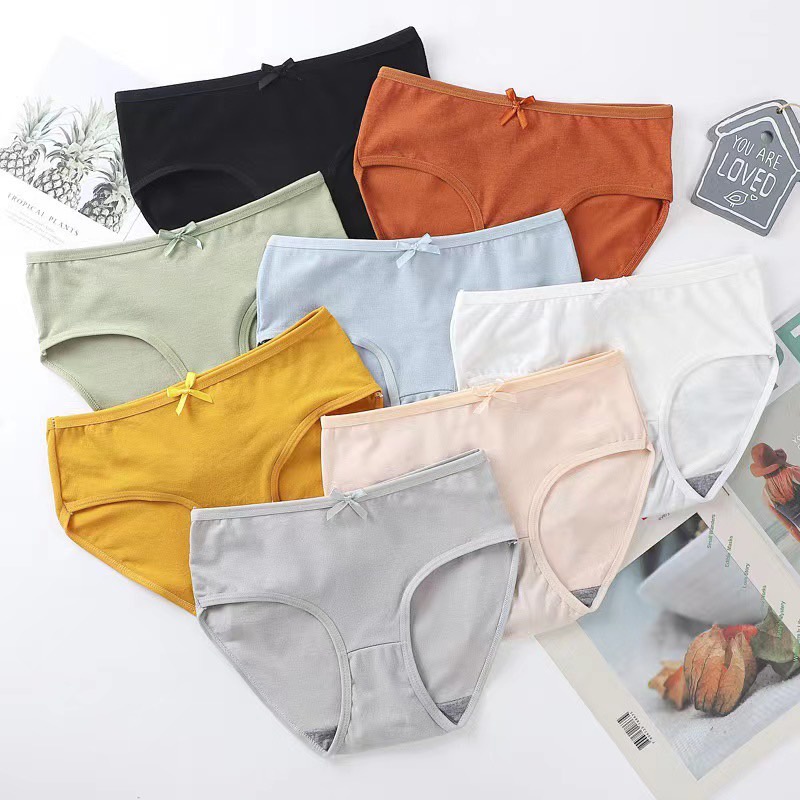 กางเกงในผู้หญิง-รุ่น-nk-20-แต่งด้านหน้าเป็นรูปโบว์-กางเกงในผ้าร่องใส่สบาย-สินค้าพร้อมส่ง