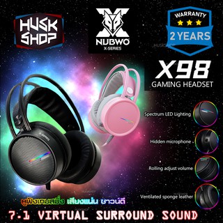 เช็ครีวิวสินค้าหูฟังเกมมิ่ง 7.1 Nubwo X98 หูฟังคอม Gaming headset สาย USB Surround 7.1 ประกัน 2 ปี