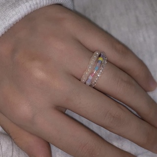 Cha.round แหวนลูกปัดเซต สีสันสุดน่ารัก ยางยืดได้เล็กน้อย