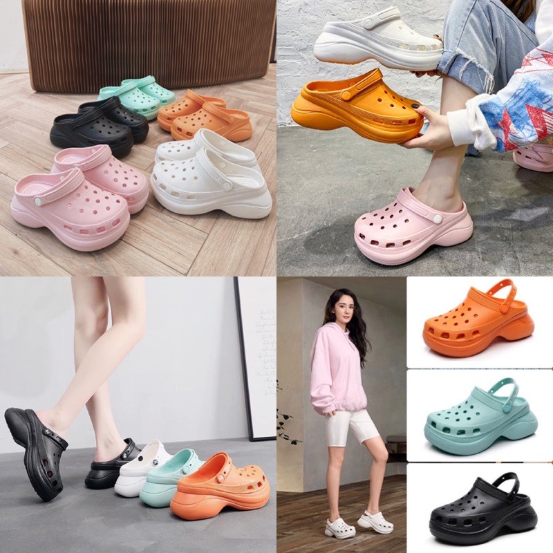 ภาพหน้าปกสินค้าพร้อมส่ง รองเท้าสไตล์เกาหลี รองเท้าหัวโต แบบสวมรัดส้น รองเท้ารุ่นแม่ชมพู่ สีสันสดใส พื้นนิ่มใส่สบาย จากร้าน vshopman.official บน Shopee