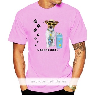 [COD]เสื้อยืด ผ้าฝ้าย พิมพ์ลายการ์ตูน JACK RUSSELL Terrier Hashtag Hundere Herren Damen Tier แฟชั่นสําหรับผู้ชาย และผู้ห