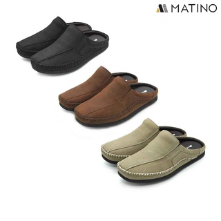 สินค้า MATINO SHOES รองเท้าชายเปิดส้นหนังแท้ รุ่น MC/S 9800 - BLACK/BROWN/TORO