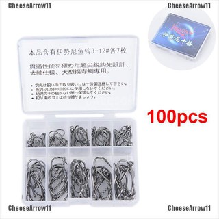Cheesearrow ตะขอเหยื่อตกปลา เหล็กคาร์บอน สเตนเลส 100 ชิ้น ต่อล็อต