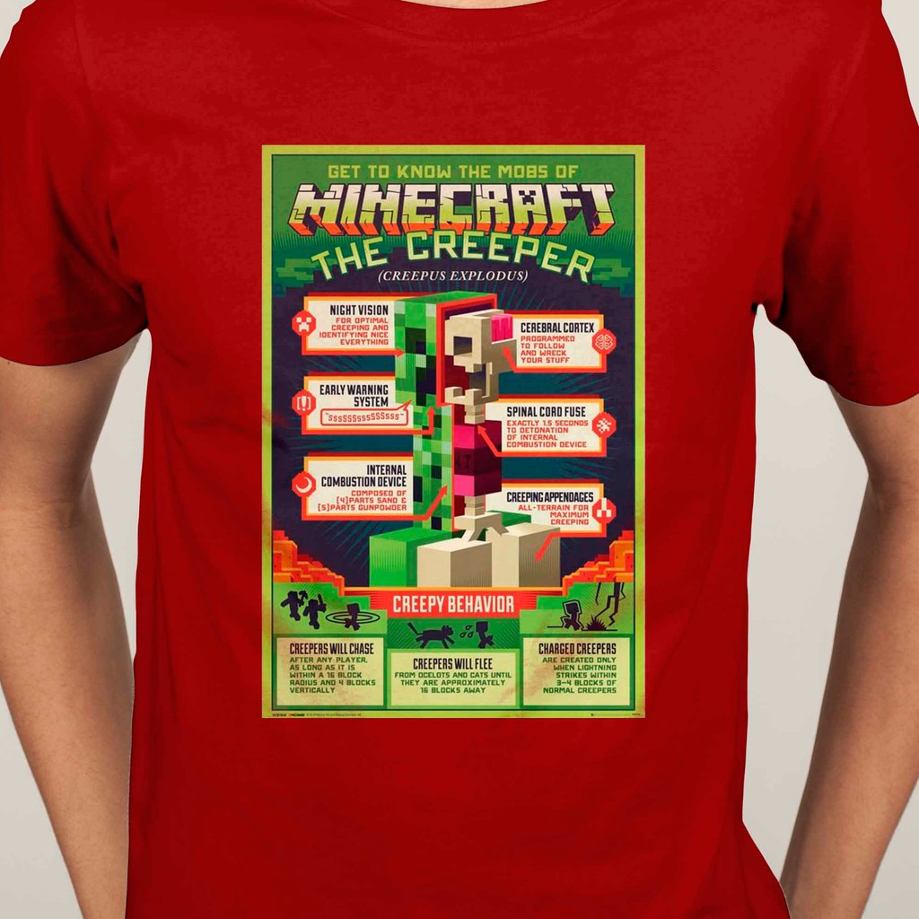 เกม-minecraft-เสื้อยืดคอกลมแขนสั้นผู้ชาย-เสื้อยืด-ชุดลำลอง-เสื้อยืดเกมมิ่ง