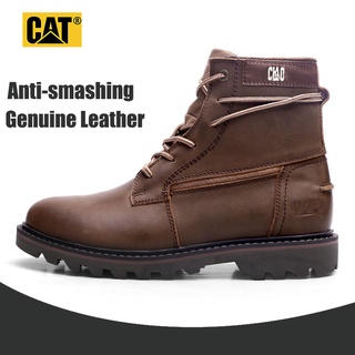 สินค้า Caterpillar safety shoes รองเท้าบูทเซฟตี้หัวเหล็ก รองเท้าเซฟตี้ผู้ชายรองเท้าบูทหุ้มข้อหนังแท้ 39-47 8151