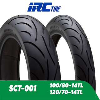 IRC SCT-001  ยางมอเตอร์ไซค์PCX2018ขึ้นไป ขนาด 100/80-14TL&amp;120/70-14TLไม่ใช้ยางใน