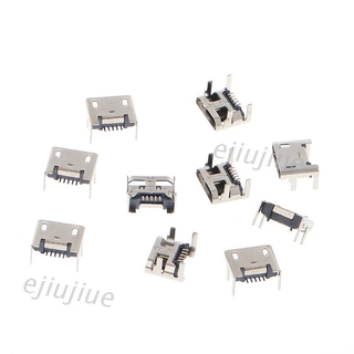 Cc 10 ชิ้น Micro Usb Type B 5 Pin Female ซ็อกเก็ตเชื่อมต่อ Smd 4 ขา 90 องศา