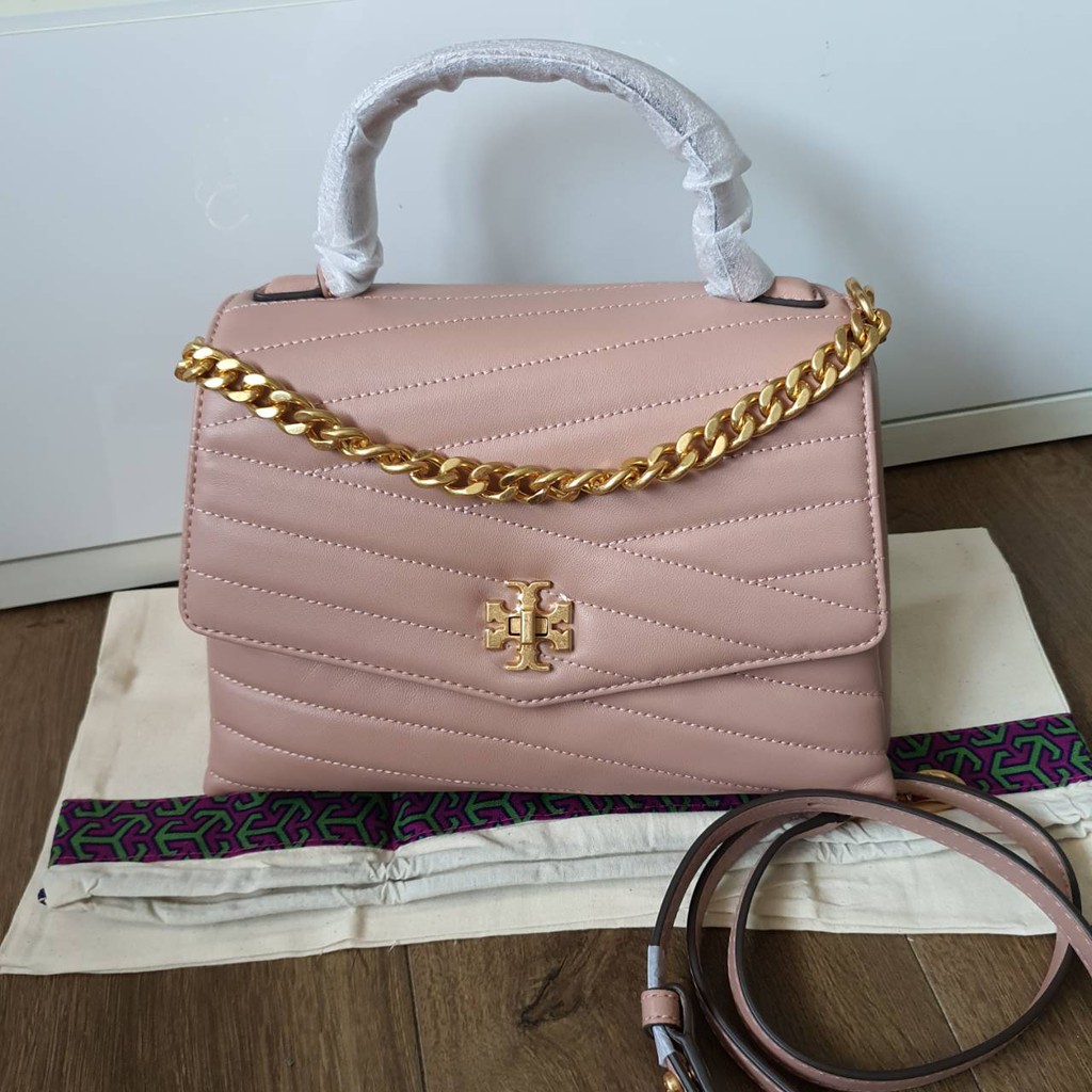 Tory Burch Kira Chevron Top-handle Satchel in Pink