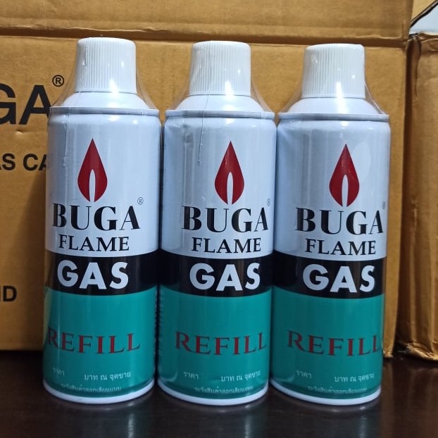 แก๊สกระป๋อง แก๊สเติมไฟแช็ค BUGA GAS REFILL กระป๋องใหญ่ขนาด 290กรัม ...