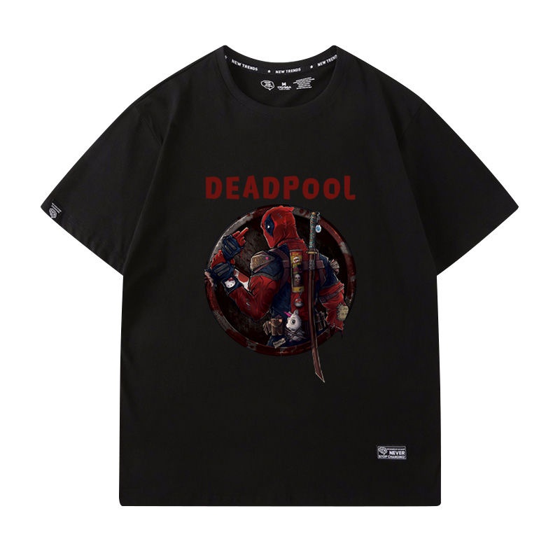 เสื้อยืดโอเวอร์ไซส์เสื้อยืดชาย-ins-เทรนด์ป่า-marvel-ฮีโร่-deadpool-deadpool-แฟนหนังเสื้อยืดชาย-ins-trends-4xl