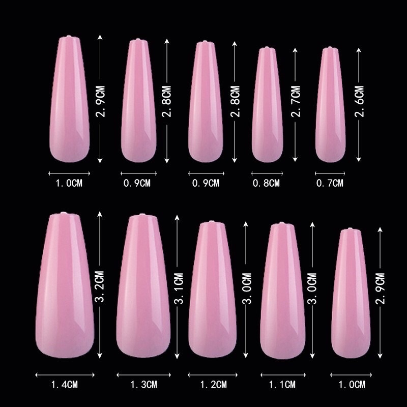 เล็บปลอม-แบบยาว-20ชิ้น-แถมกาว-สินค้าพร้อมส่งในไทย