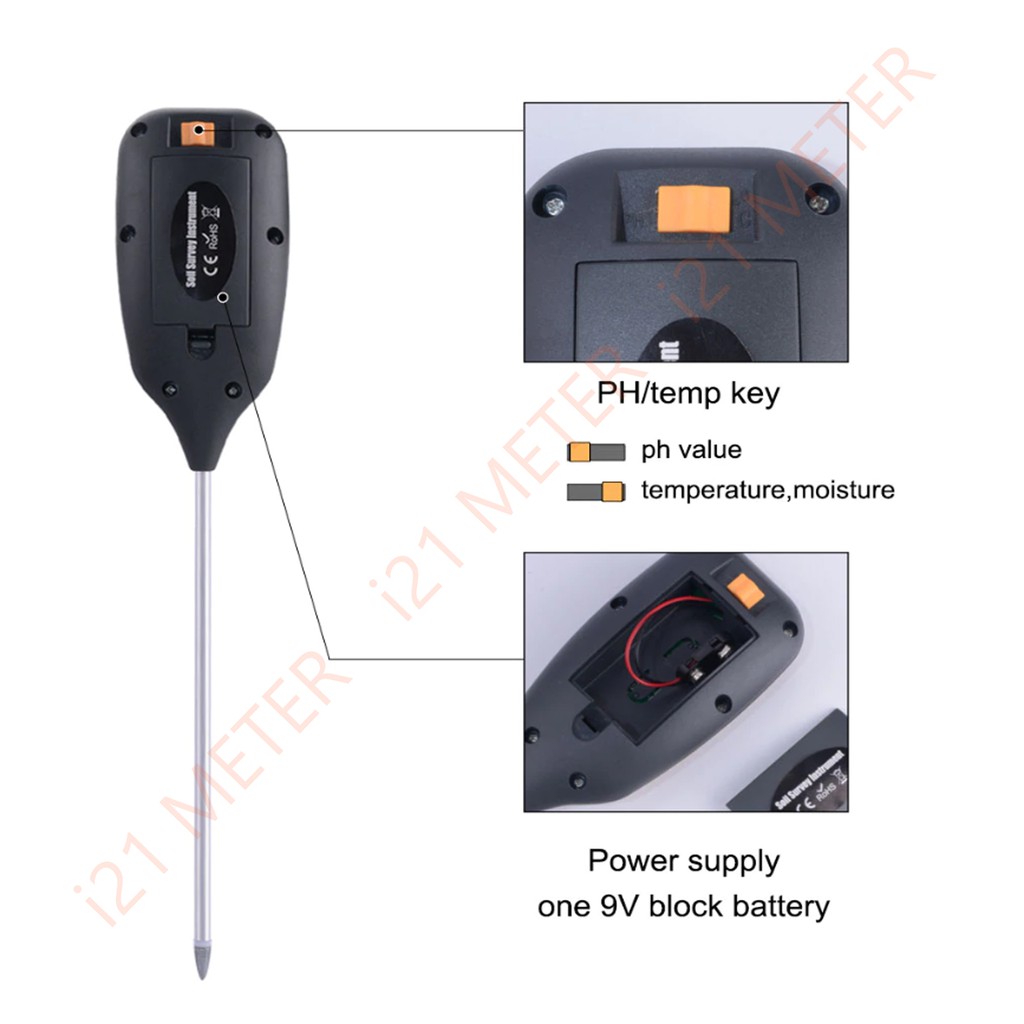 เครื่องวัดค่าดิน-แบบ-ดิจิตอล-4in1-new-soil-ph-meter-4in1-ถูกสุด-พร้อมจัดส่ง