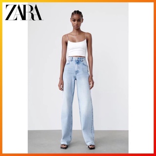 Zara ต้นฤดูใบไม้ร่วงใหม่ TRF กางเกงขากว้าง ผู้หญิง