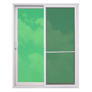 UPVC 200X205CM WHITE S-S SLIDE WINDOW หน้าต่างเลื่อน UPVC S-S SLIDE มุ้ง VILANN 200X205 ซม. สีขาว ประตูบานเลื่อน ประตูแล