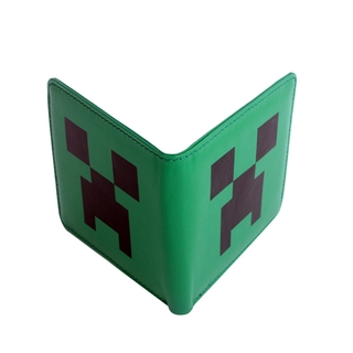 กระเป๋าสตางค์หนัง ใบสั้น ลายการ์ตูนอะนิเมะ Minecraft สําหรับเด็ก