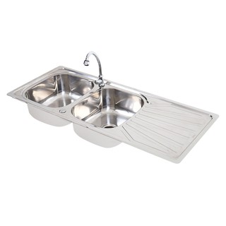 SINK BUILT 2Bowl1Drain TECNOPLUS TNP 21120 SD STAINLESS ซิงค์ฝัง 2หลุม1ที่พัก TECNOPLUS TNP 21120 SD สเตนเลส อ่างล้างจาน