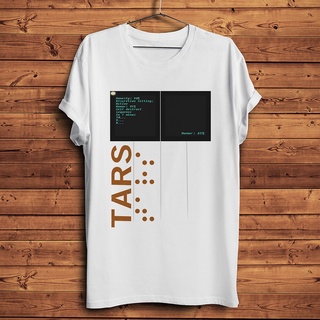 Interstellar เสื้อยืดลําลอง แขนสั้น พิมพ์ลายหุ่นยนต์ แนวสตรีท สีขาว สําหรับผู้ชาย ผู้หญิง