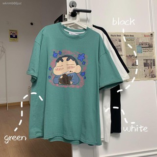 เสื้อยืดผ้าฝ้ายพิมพ์ลายขายดี เสื้อยืดเครยอนชินจังCrayon Shin-Chan T-shirt♞❅ฤดูร้อนผ้าฝ้ายแขนสั้นเสื้อยืดชายญี่ปุ่นอะนิเม