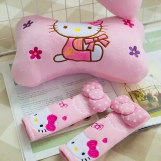 🌟พร้อมส่ง🌟Hello Kitty Car Pillow หมอนรองคอ ติดเบาะรถยนต์