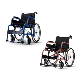 สินค้า Wheelchair Soma Champion 100 โซม่า รถเข็น รุ่น CHM-100 ล้อหลัง 22 นิ้ว เบาะสีดำ โครง สีน้ำเงิน 17605 / สีกาแฟ 19903
