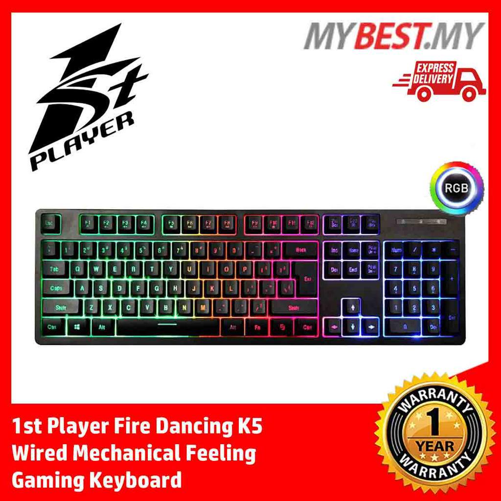 1st Player Fire Dancing K5 คีย์บอร์ดเกมมิ่ง มีสาย (ไฟ LED โครเมี่ยม ...