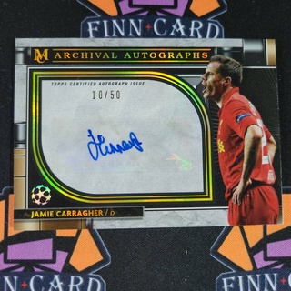 2021-22 Topps Museum Collection Soccer 10/50 Jamie Carragher Gold Auto