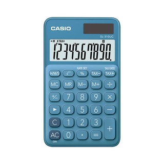 Casio Calculator เครื่องคิดเลข  คาสิโอ รุ่น  SL-310UC-BU แบบสีสัน ขนาดพกพา 10 หลัก สีฟ้า