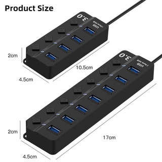 Accezz ฮับ USB 3.0 4/7 พอร์ต พร้อมสวิตช์แยกขยาย อเนกประสงค์ สําหรับฮาร์ดไดรฟ์ ดิสก์ U เมาส์ คีย์บอร์ด เครื่องพิมพ์ คอมพิวเตอร์ แล็ปท็อป