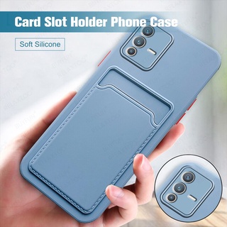 Card Bag Candy Color Phone Case For vivo V23 5G 6.44inch Soft TPU Shockproof Cover Coque For vivo vovi v 23 23v vavo v23 V2130