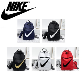 กระเป๋าเป้ Nike Canvas พร้อมโลโก้ขนาดใหญ่ กระเป๋าเป้กีฬาลำลองความจุขนาดใหญ่