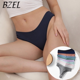 Bzel กางเกงชั้นในจีสตริง ผ้าฝ้าย ระบายอากาศ ใส่สบาย เซ็กซี่ เป็นมิตรกับผิว 10 สี สําหรับผู้หญิง M-XL