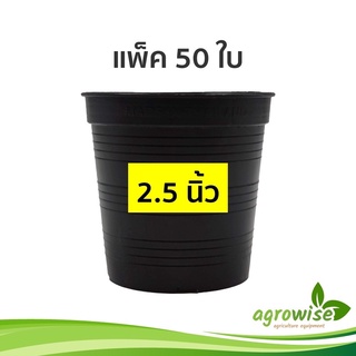 🌵 กระถางต้นไม้พลาสติก กระถางต้นไม้ กระถางกระบองเพชร สีดำ 2.5 นิ้ว ราคาส่ง 50 ใบ