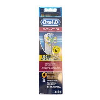 Oral-B FlossAction Replacement Electric Toothbrush Heads EB25 (White) - 4-Count