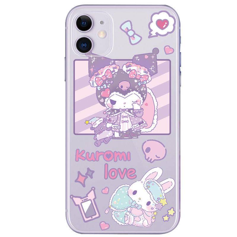 bibob-นอน-kuromi-sanrio-iphone-6p-6splus-7-8-se-7p-8plus-x-xs-xsmax-11-11pro-11promax-น-iphone13-12-pro-max-apple-iphonecase-tpu-แบบนิ่ม-ลายโลโก้ดั้งเดิม-สําหรับ