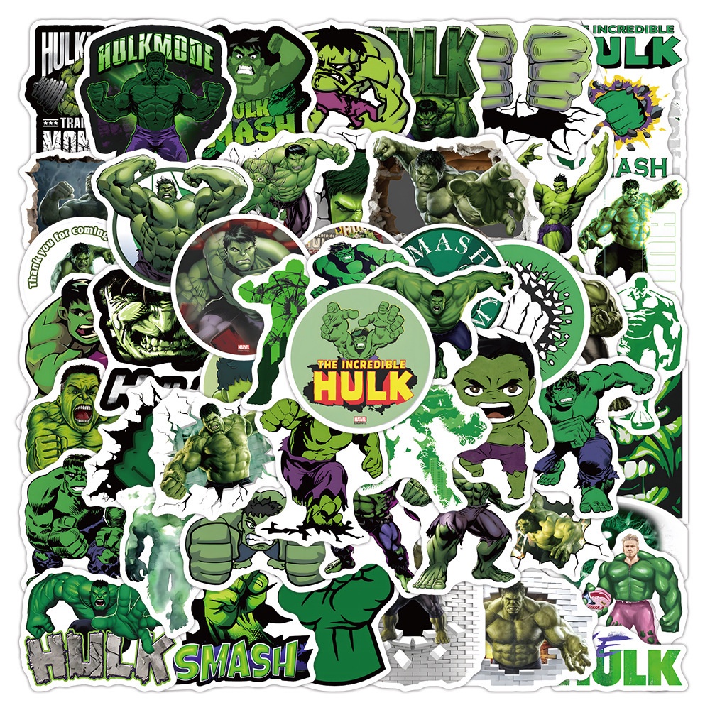 สติกเกอร์-pvc-กันน้ํา-ลายซุปเปอร์ฮีโร่-hulk-มี-50-ชิ้น