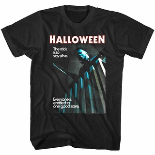 เสื้อยืด พิมพ์ลายโปสเตอร์ภาพยนตร์ Michael Myers One Good Scare ฮาโลวีนS-5XL