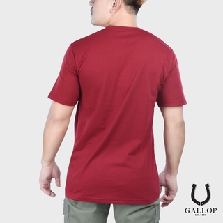 เสื้อยืดสีขาวGALLOP : เสื้อยืดผ้าคอตตอนพิมพ์ลาย Graphic Tee รุ่น GT9092 สีแดงเลือดหมู ราคา 790.-