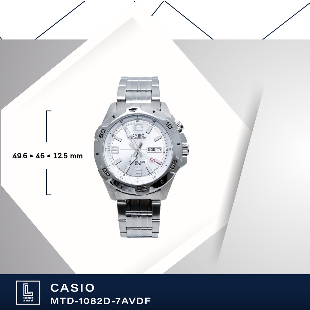 CASIO MTD-135D-7A Orologio Uomo Acciaio Diver Style Quadrante Bianco