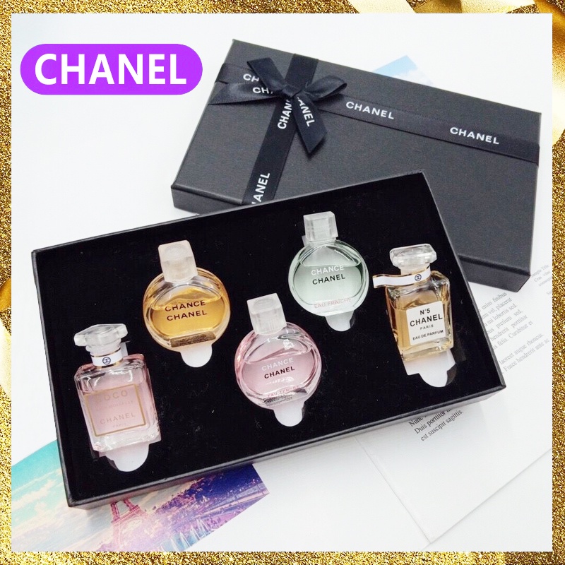 Chanel น้ำหอมชาแนลผู้หญิง เซ็ท5ขวดChanel Perfume Set( 5in1 )มี 5  กลิ่นในกล่องเดียว ขนาด 7.5ml*5