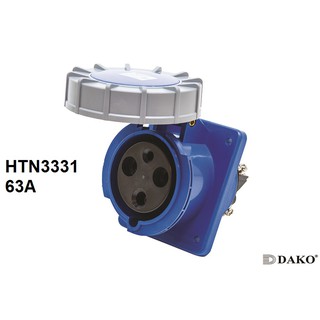 "Dako" Power Plug (เพาเวอร์ปลั๊ก) รุ่น HTN3331 63A 220V-250V 3Pin IP67 ตัวเมีย แบบติดฝั่งเฉียง