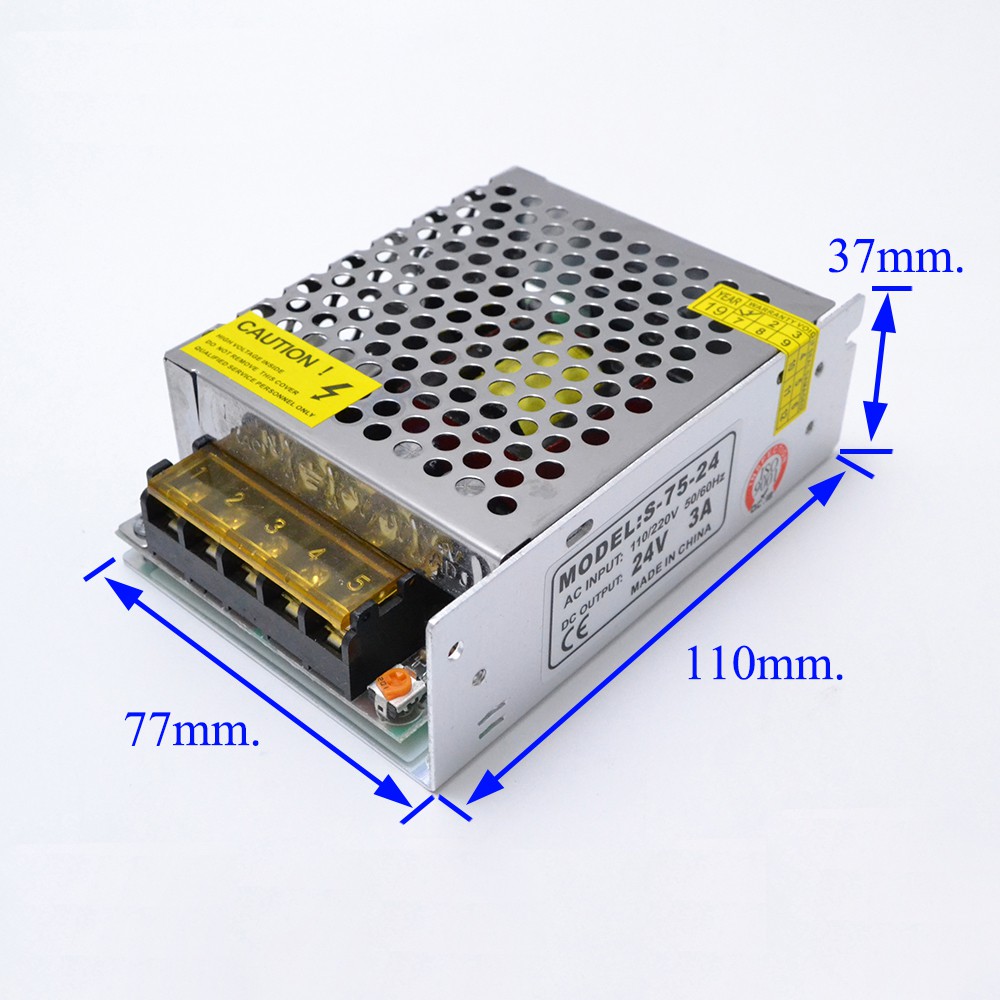 สวิทชิ่ง หม้อแปลงไฟฟ้า Switching Power Supply 220VAC to 24VDC 3A 5A ...