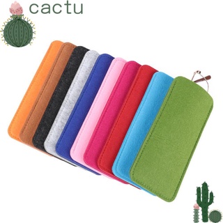 Cactu กระเป๋าใส่แว่นตากันแดด ผ้าสักหลาด แบบนิ่ม สีพื้น แบบพกพา หลากสี สําหรับทุกเพศ