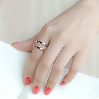 แหวนแฟชั่นแบบสองชั้นปรับได้สำหรับผู้หญิง