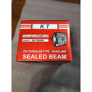 ไฟหน้า Sealed Beam 24V 3ขา 50/60W เหลี่ยมเล็ก (4.2”x6.5”).