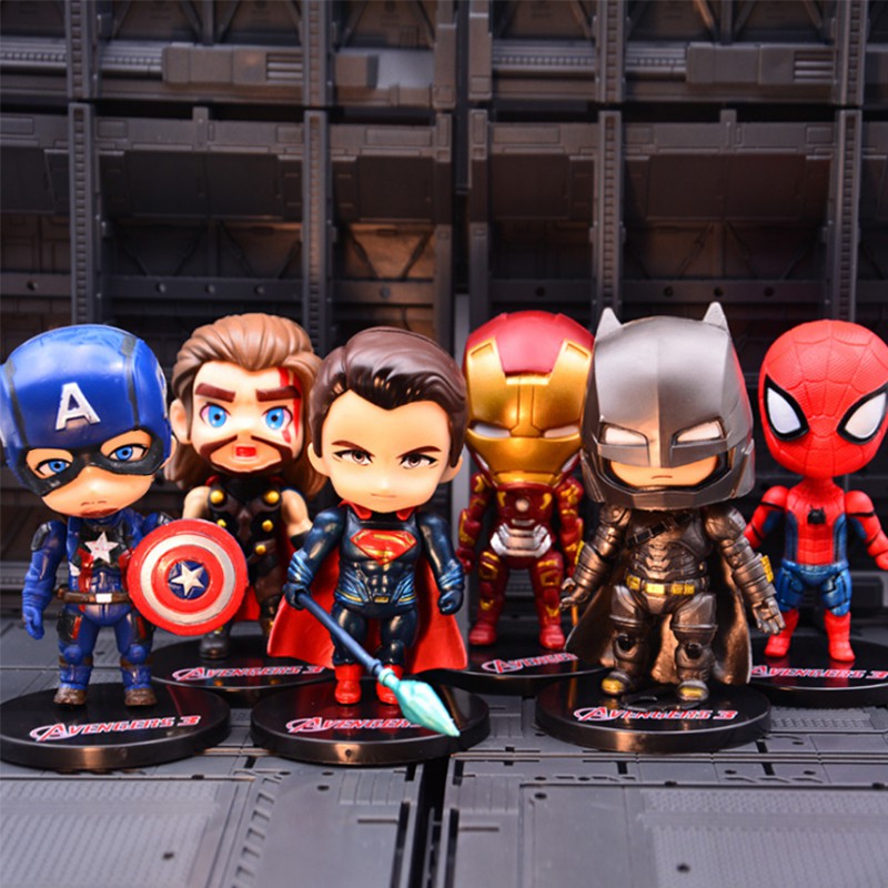 โมเดลฟิกเกอร์-iron-man-batman-spiderman-marvel-the-avengers-justice-league-alliance-ของเล่นสําหรับเด็ก