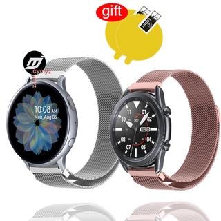 สาย Samsung Galaxy Watch 3 45mm 41mm สาย steel For Samsung Galaxy Active 2 44mm 40mm สายนาฬิก สายนาฬิกา ชนิดแม่เหล็ก สเตนเลส