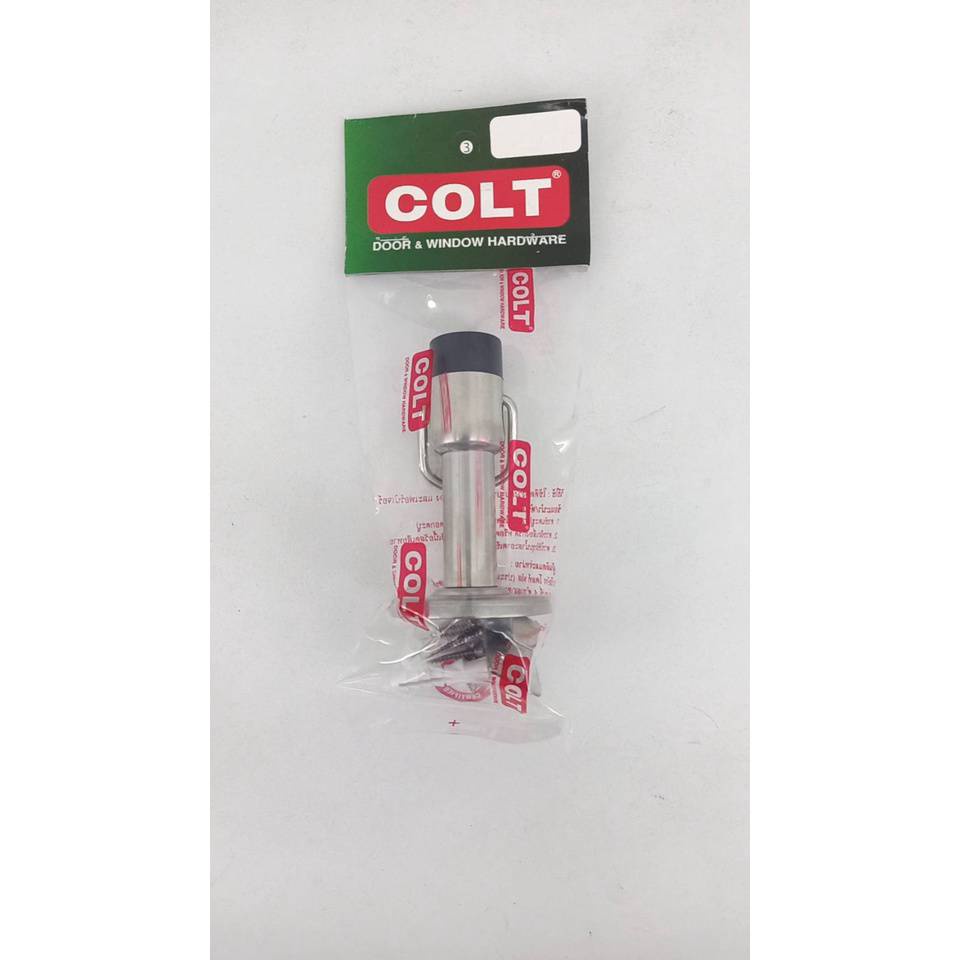 กันชนประตูมีห่วงซิงค์-colt-16-3-ss-sus304-ยางสีดำ-dor-394