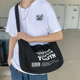 bangkoklist-ba1775-กระเป๋าผ้าสะพายข้าง-youth-ผ้าแคนวาส-ผู้ชาย-ผู้หญิง-ใบใหญ่มี2สี