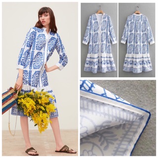 Picnic Blue Printed Dress