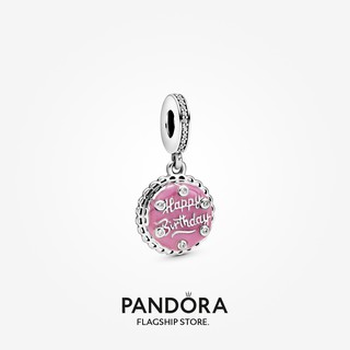 Pandora จี้ห้อยเค้กวันเกิด สีชมพู DIY สําหรับของขวัญวันเกิดผู้หญิง p825
